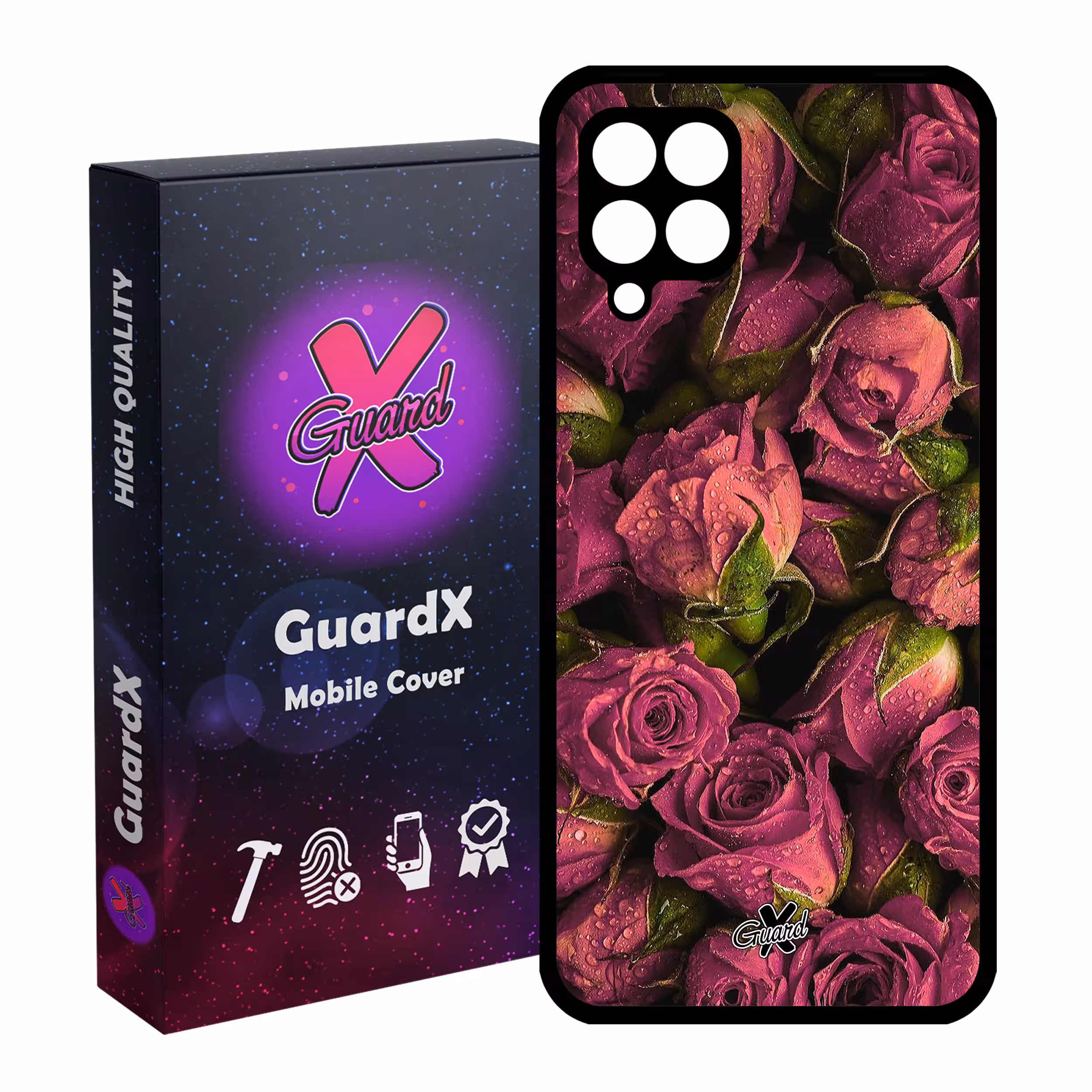 کاور گارد ایکس طرح Flower مدل Glass10006 مناسب برای گوشی موبایل سامسونگ Galaxy A22 4G