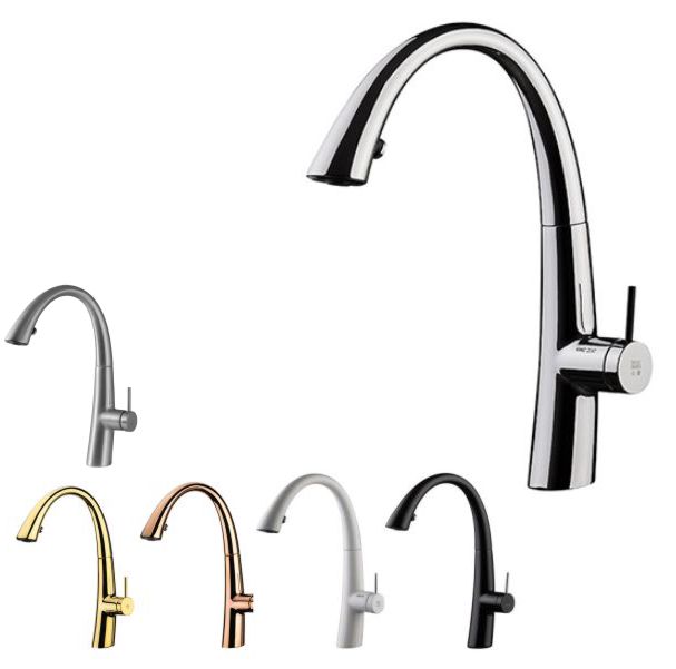 شیر آشپزخانه شلنگدار کی دبلیو سی مدل زو KWC (چراغ دار)