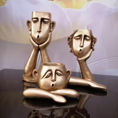 گلدان دکوری طرح افسوس مجموعه 3 عددی