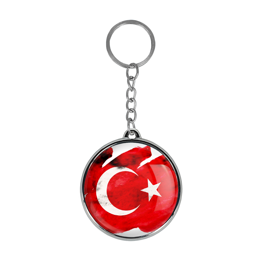 جاکلیدی خندالو طرح پرچم ترکیه مدل دوطرفه کد 2061420612