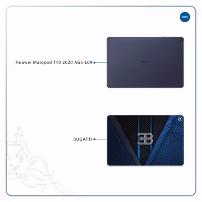 برچسب پوششی ماهوت مدل BUGATTI مناسب برای تبلت هوآوی Matepad T10 2020 AGS-L09