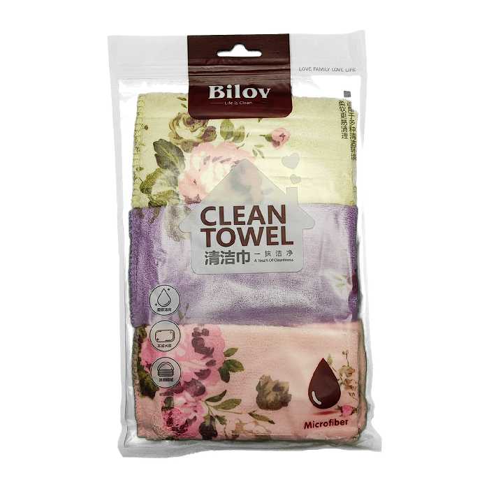  دستمال نظافت بیلو طرح گل بسته 3 عددی