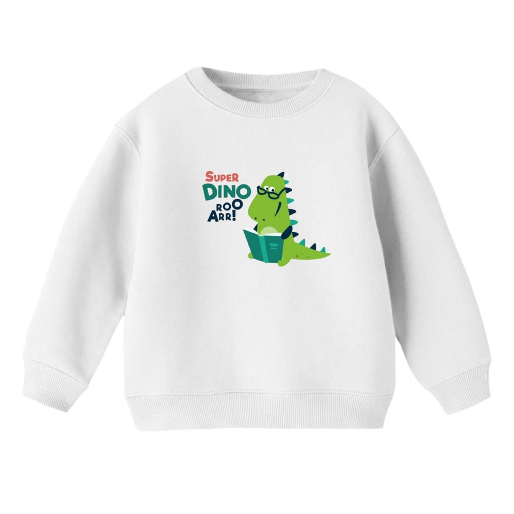 سویشرت بچگانه مدل دایناسور کد 5 رنگ سفید