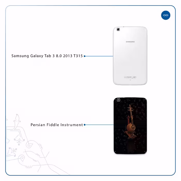 برچسب پوششی ماهوت مدل Persian Fiddle Instrument مناسب برای تبلت سامسونگ Galaxy Tab 3 8.0 2013 T315