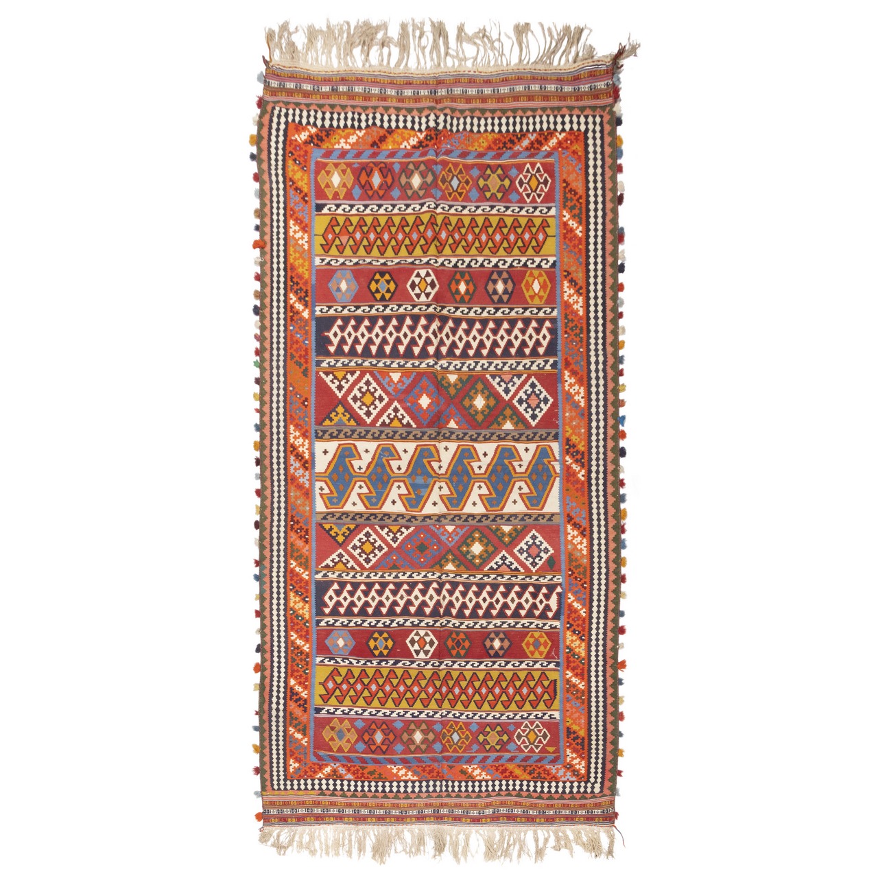 گلیم قدیمی دستباف چهار و نیم متری سی پرشیا کد 187381