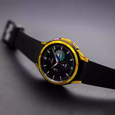 برچسب ماهوت طرح Yellow Flower مناسب برای ساعت هوشمند سامسونگ Watch4 Classic 46mm
