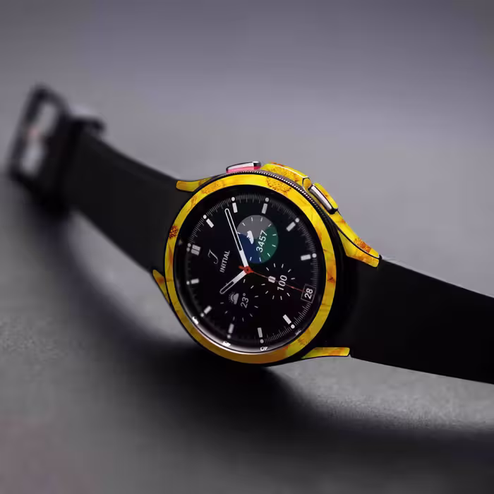 برچسب ماهوت طرح Yellow Flower مناسب برای ساعت هوشمند سامسونگ Watch4 Classic 46mm