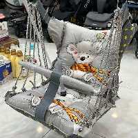 تاب گهواره ای نوزاد مدل 6 طنابه طرح خرس طوسی 