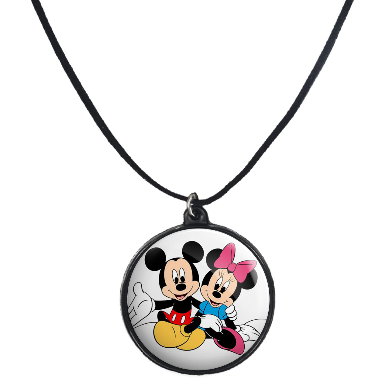 گردنبند پرمانه طرح میکی موس کد pmb.2091 مدل دو طرفه