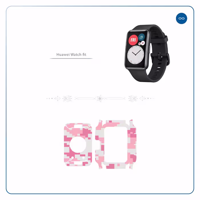 برچسب ماهوت طرح Army Pink pixel مناسب برای ساعت هوشمند هوآوی Watch Fit
