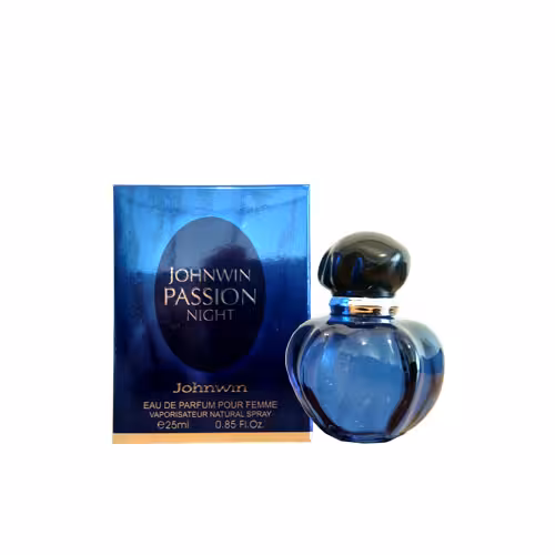 عطر ادکلن زنانه دیور میدنایت پویزون جانوین پشن نایت (JOHNWIN Passion Night) حجم 25 میل