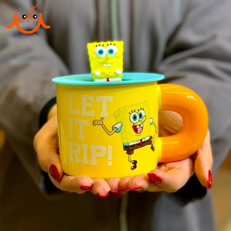 ماگ باب اسفنجی سرامیکی درب سیلیکونی