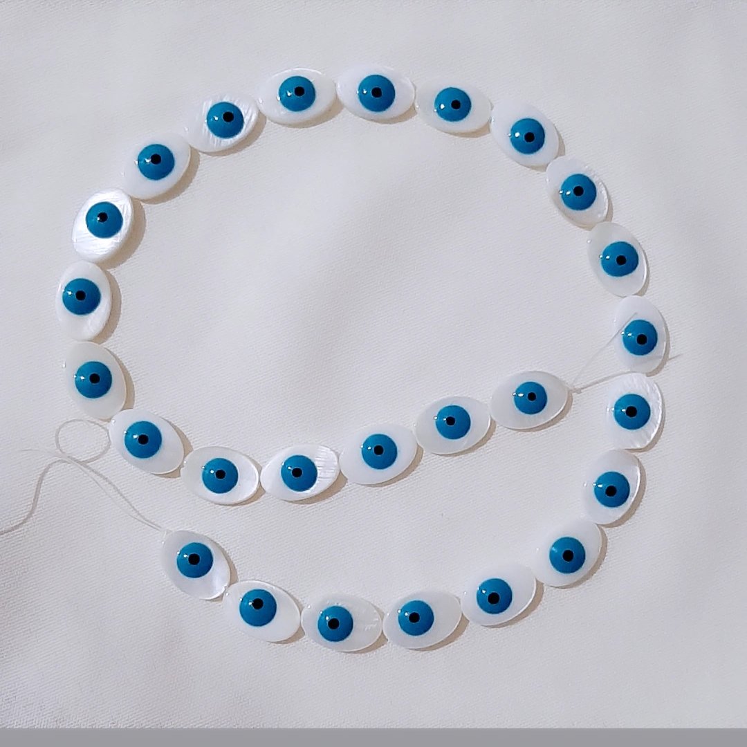 سنگ صدف چشم نظر طرح بیضی (بصورت بندی شامل 25 دونه)