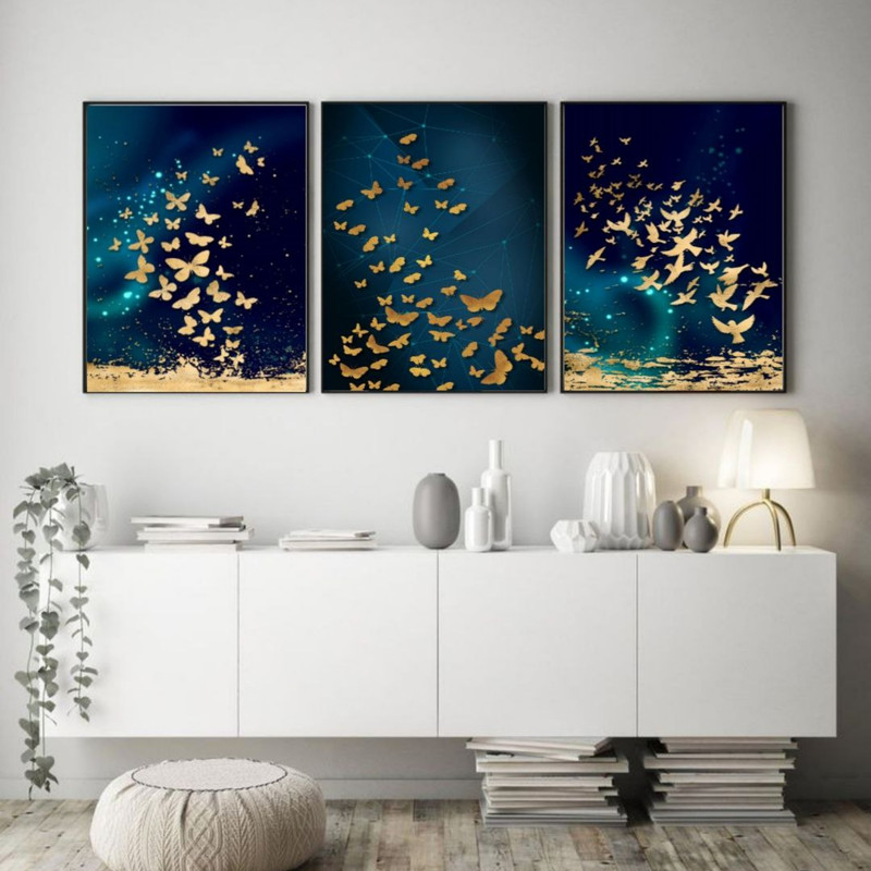 تابلو مدل دکوراتیو کد 1086 مجموعه 3 عددی | دنیای قاب