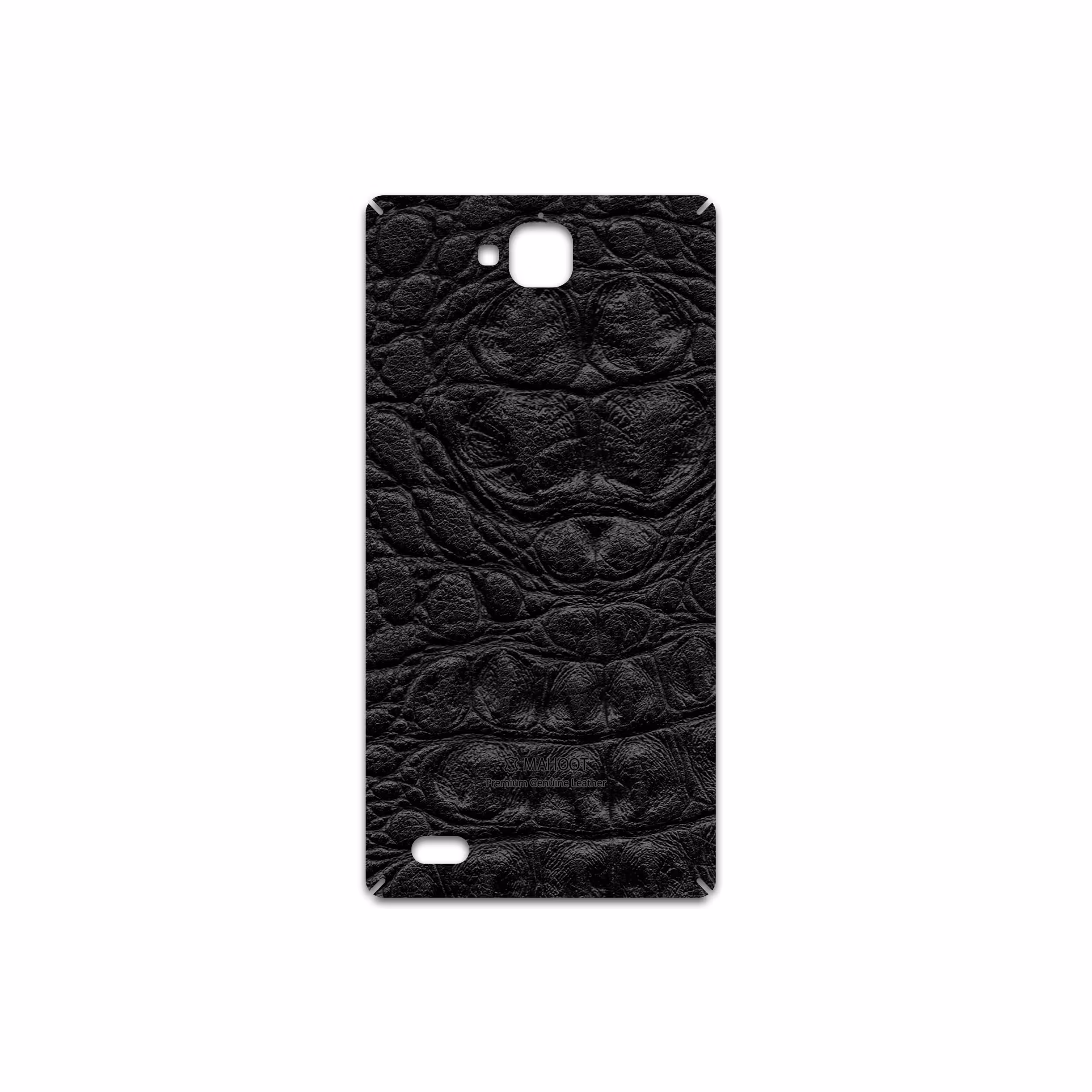 برچسب پوششی ماهوت مدل Black-Crocodile-Leather مناسب برای گوشی موبایل آنر 3C