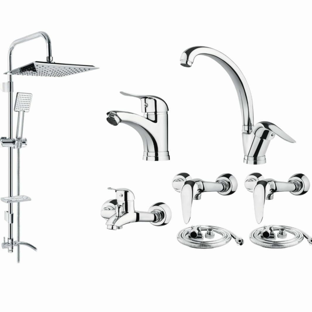 ست شیرآلات مدل اکونومی پلاس مجموعه 8 عددی 