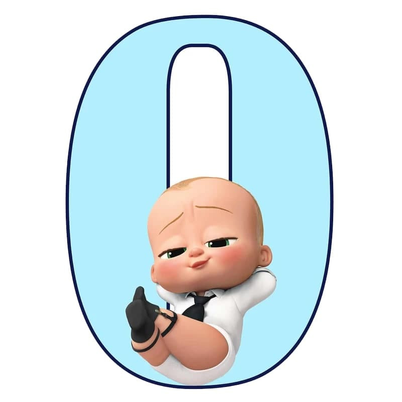 استند رومیزی تولد مدل عدد 0 طرح بچه رئیس