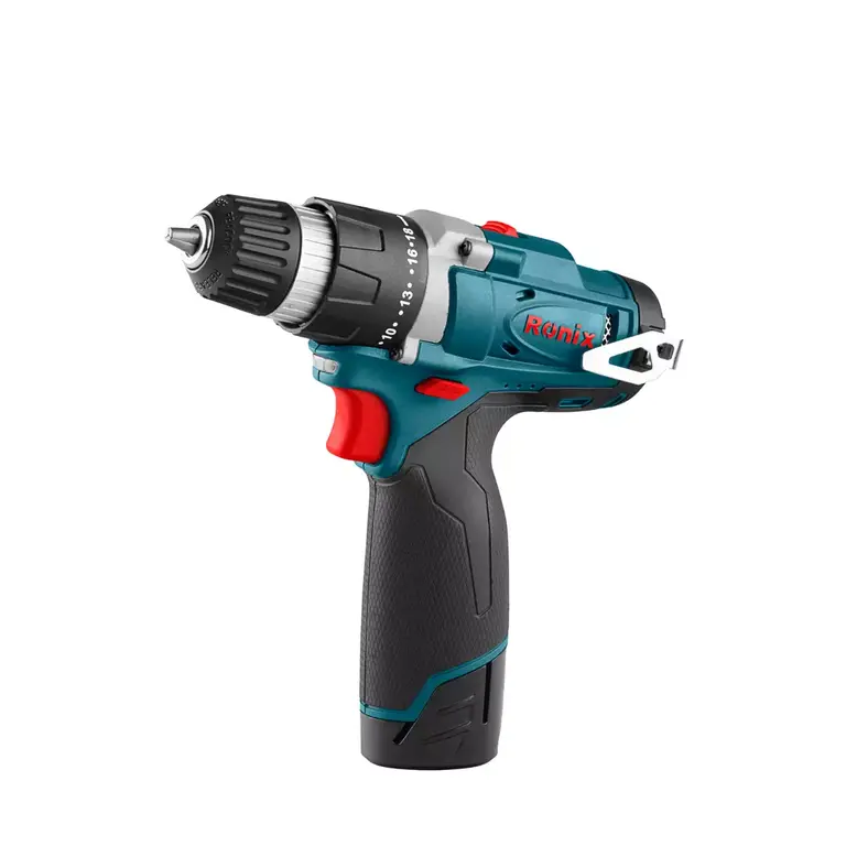 دریل پیچ گوشتی شارژی 12 ولت نیم تنه فلزی رونیکس کد محصول: 8812   گارانتی اصلی شرکت رونیکس