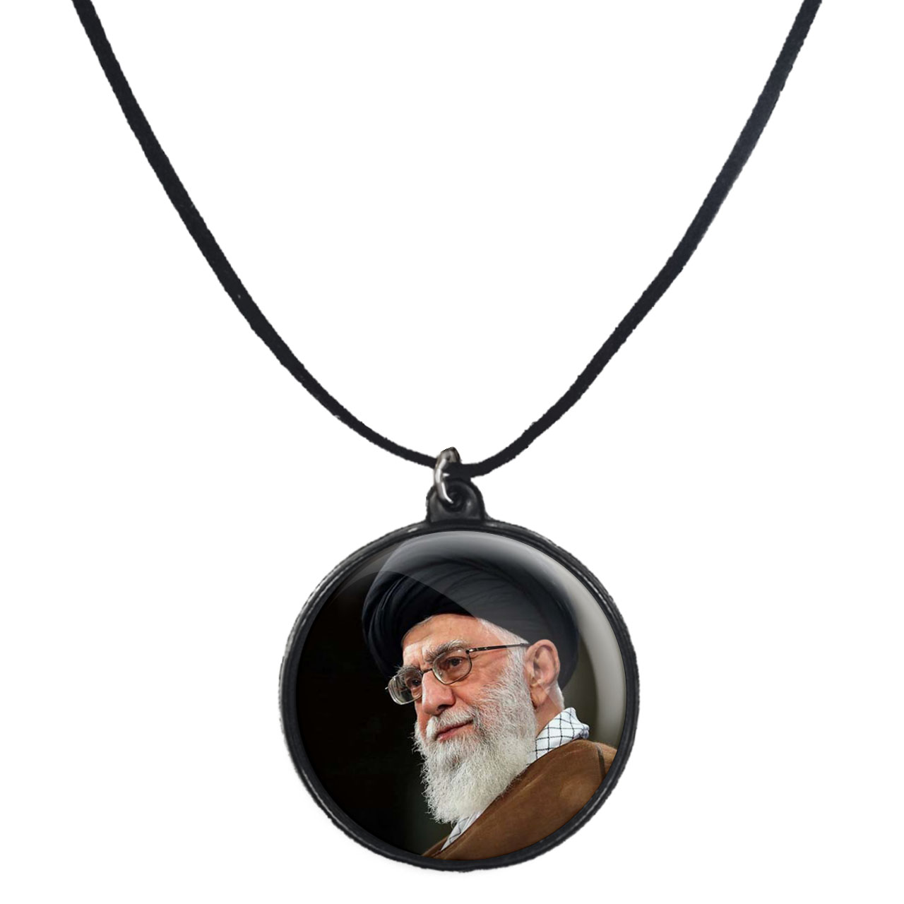 گردنبند پرمانه طرح تصویر آیت الله خامنه ای کد pmb.7361 مدل دو طرفه