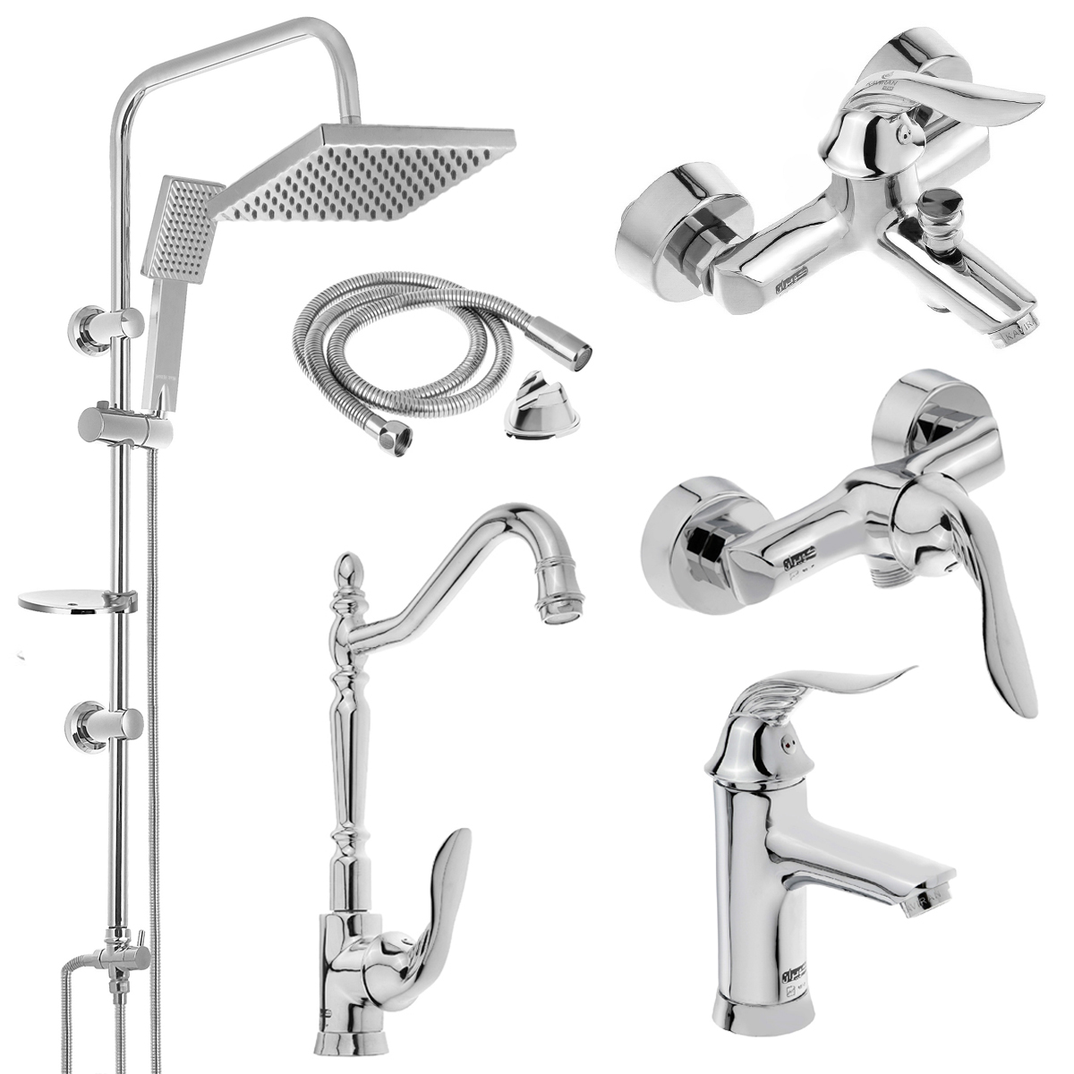 ست شیرآلات کویران آذر مدل میلان کد 03 مجموعه 6 عددی