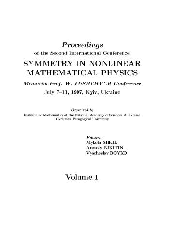خرید و دانلود نسخه کامل کتاب Symmetry in nonlinear mathematical physics