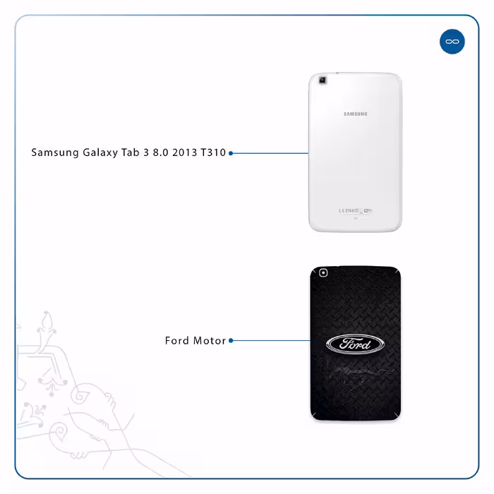 برچسب پوششی ماهوت مدل Ford Motor مناسب برای تبلت سامسونگ Galaxy Tab 3 8.0 2013 T310
