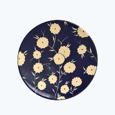 بشقاب دیوارکوب سفالی طرح گل مجموعه 3عددی