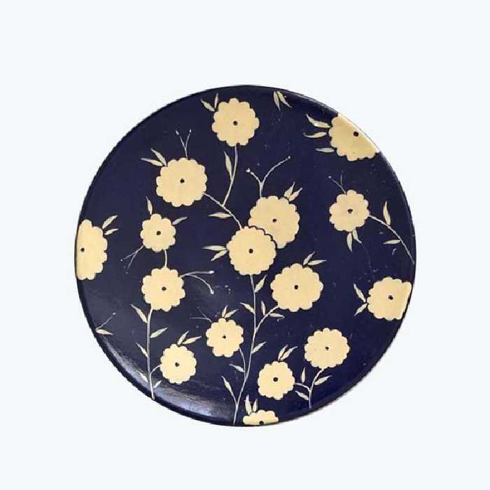 بشقاب دیوارکوب سفالی طرح گل مجموعه 3عددی