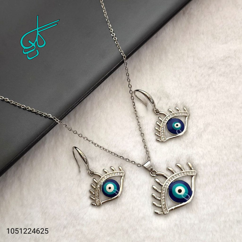 خرید نیم ست زنانه طرح چشم نظر رنگ ثابت باکیفیت ضدحساسیت کد 1715247 - ردگل