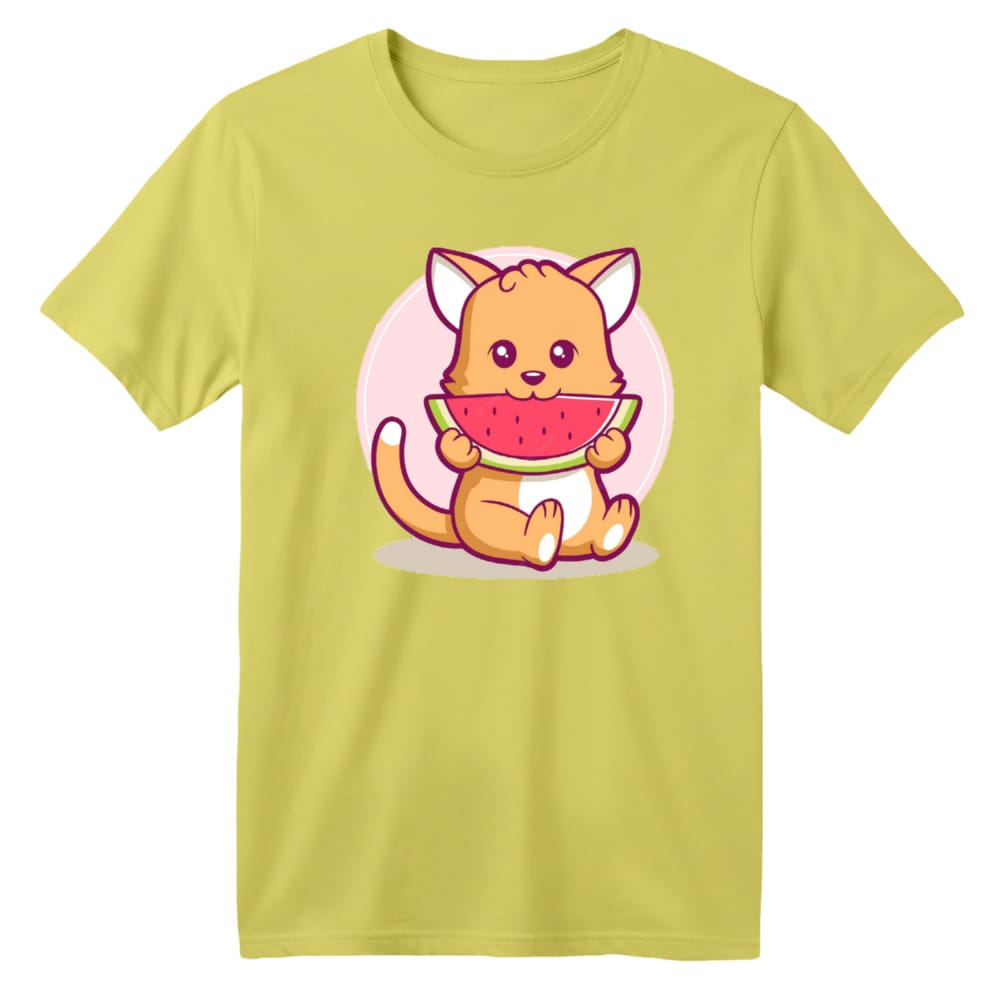 تی شرت آستین کوتاه بچگانه مدل سگ یلدایی کد 1 رنگ زرد لیمویی