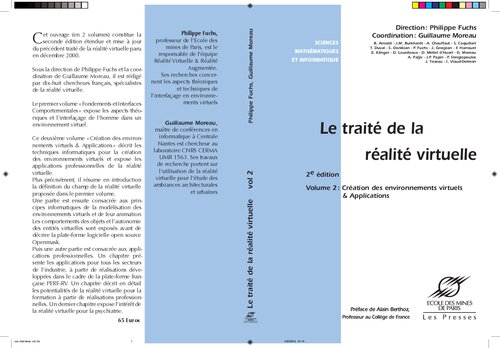 خرید و دانلود نسخه کامل کتاب Le traité de la réalité virtuelle, volume 2 : Création des environnement virtuels et applications