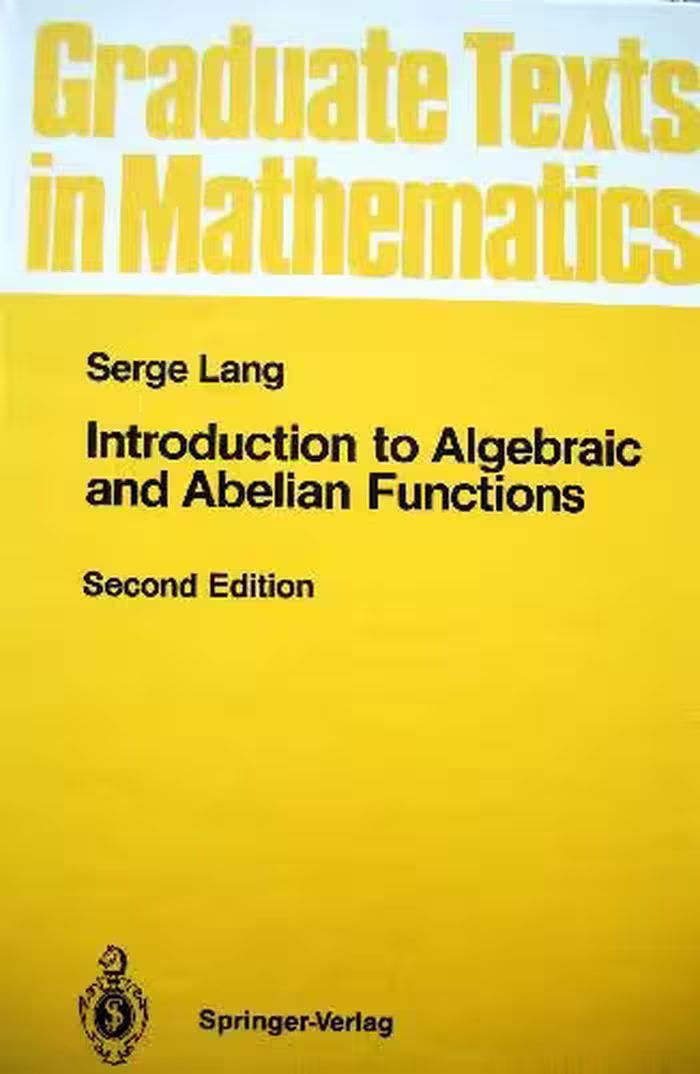 خرید و دانلود نسخه کامل کتاب Introduction to Algebraic and Abelian functions