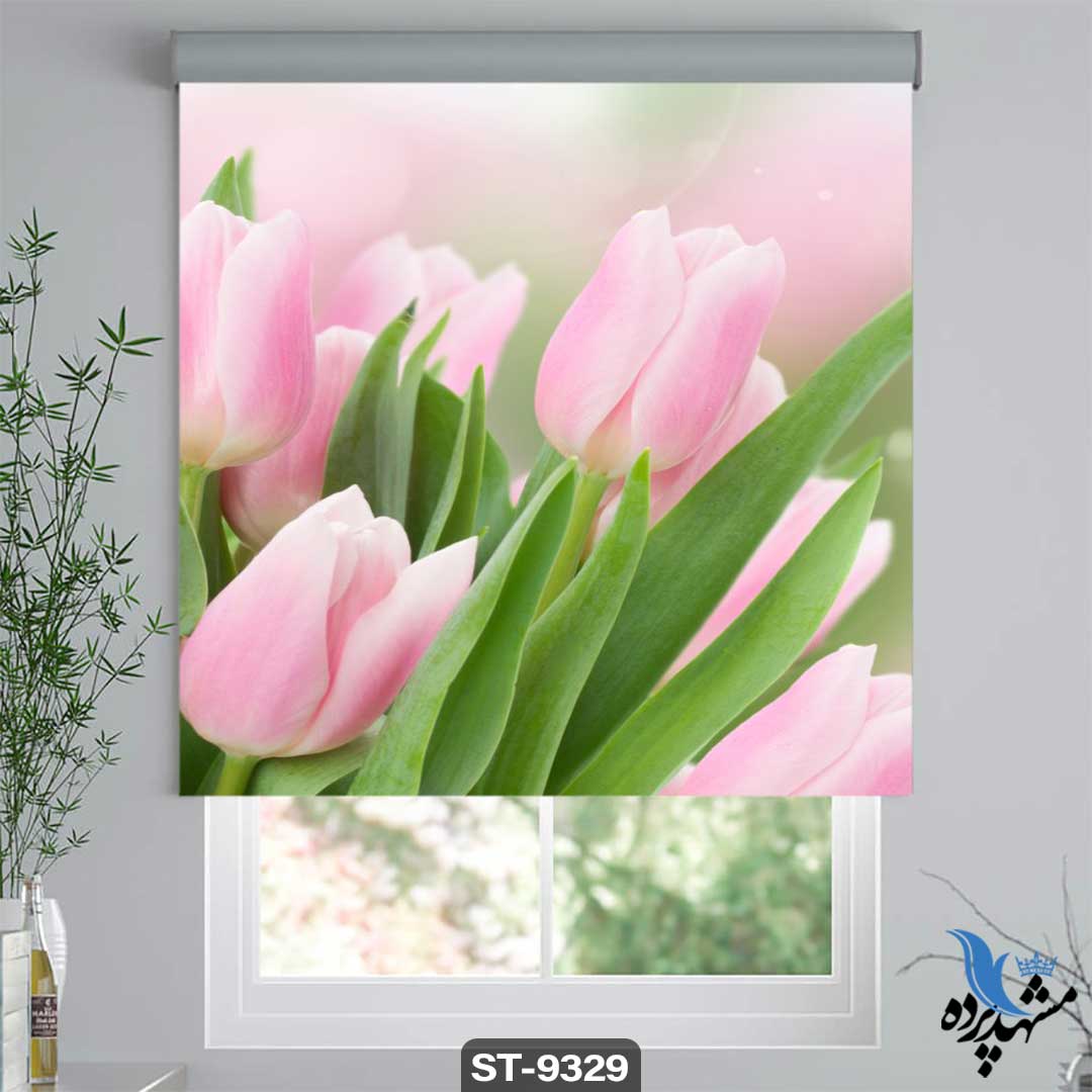 پرده شیدرول تصویری طرح گل لاله کد ST9329