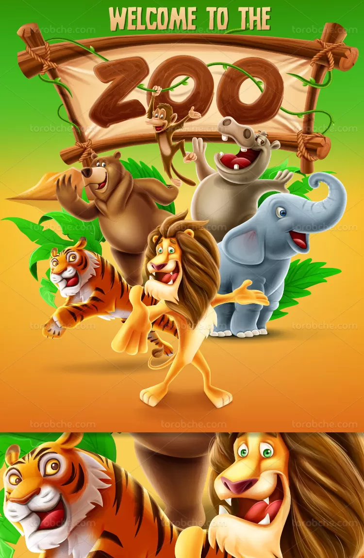 وکتور باغ وحش با کیفیت | گرافیک با طعم تربچه