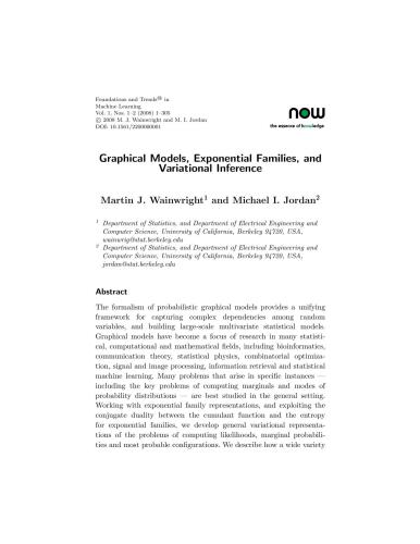 خرید و دانلود نسخه کامل کتاب Graphical Models, Exponential Families, and Variational Inference