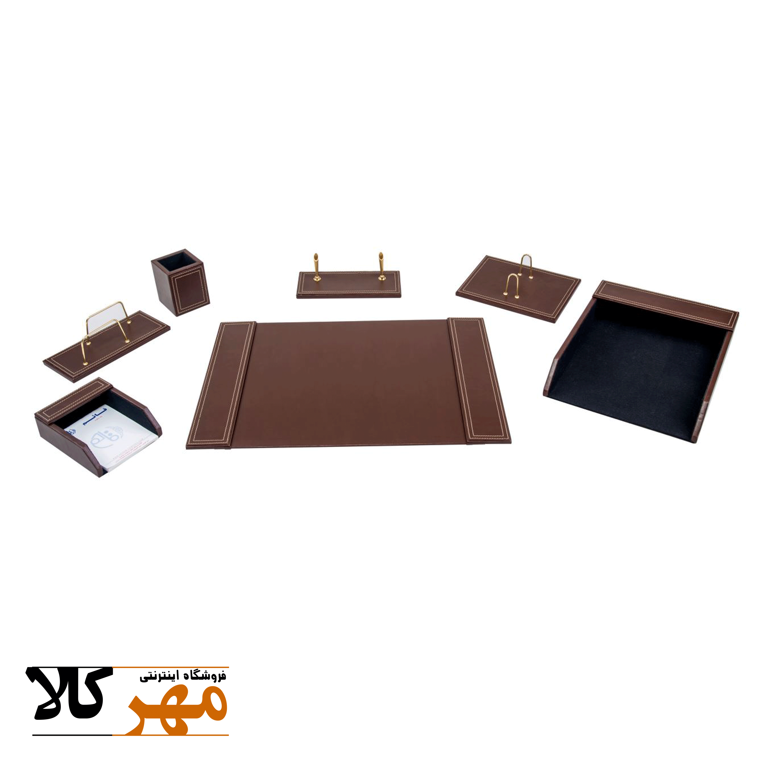 ست چرم جای قلم دار با کاغذ 7.5 * 7.5