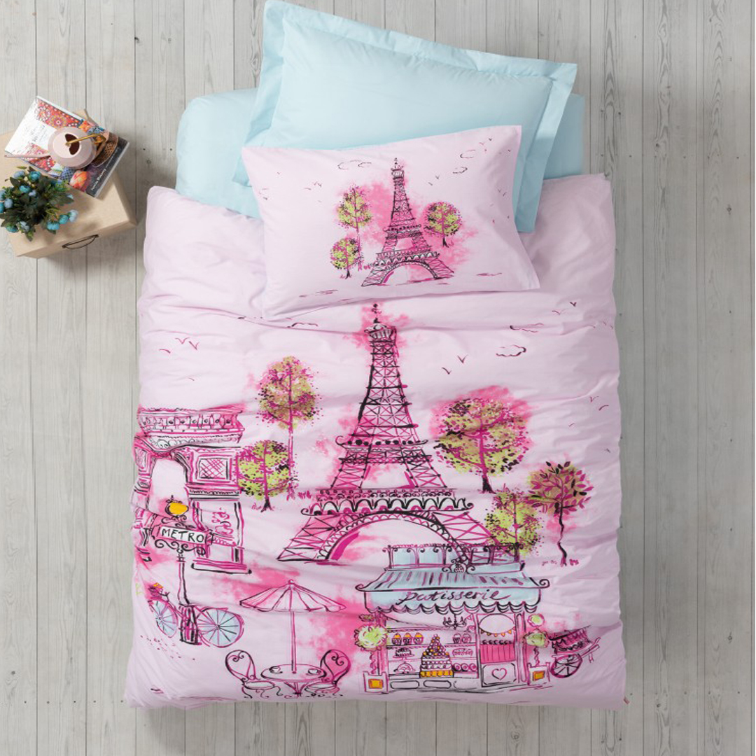 سرویس ملحفه کاتن باکس مدل Grils-Boys Corisa Pembe تک نفره 3 تکه