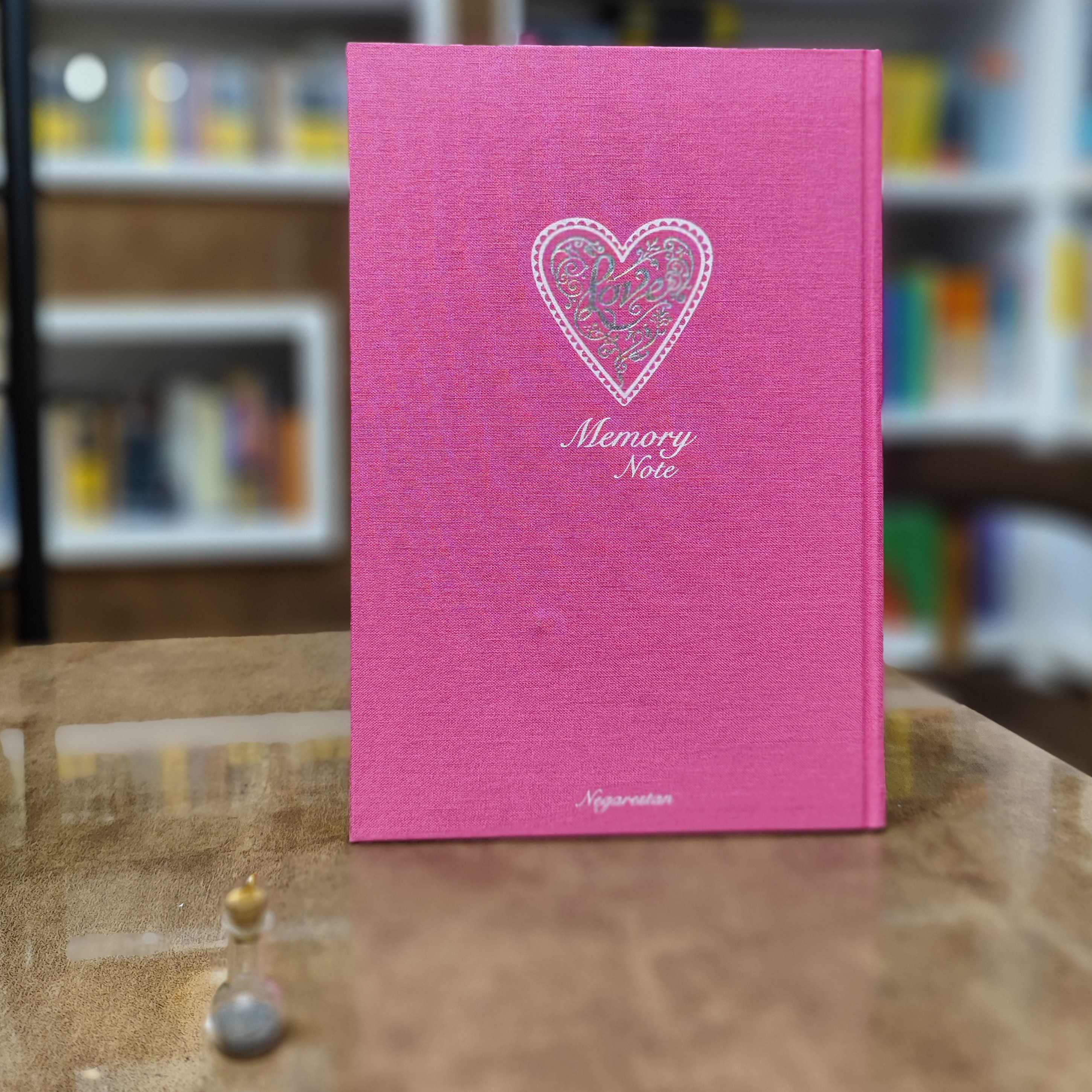 دفتر یک خط 100 برگ ته دوخت جلد پارچه ای Memory note Love