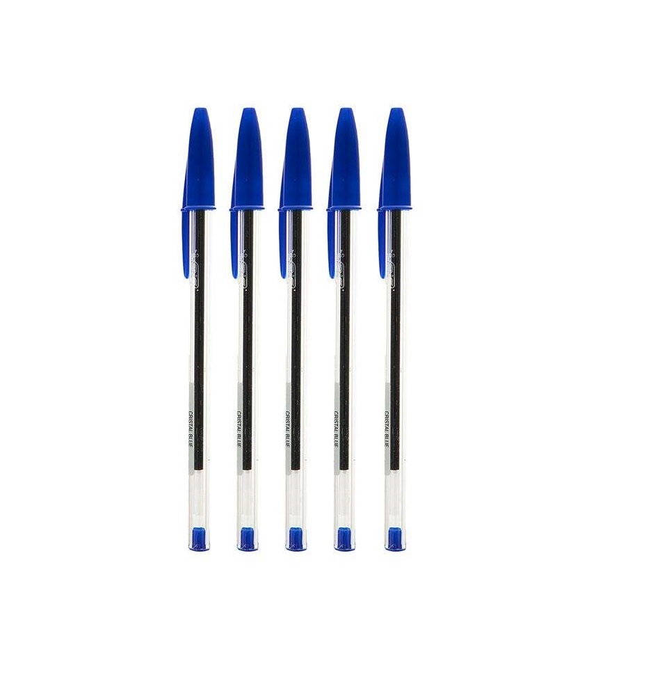 خودکار آبی بیک Cristal Medium کد B12 بسته 5 عددی