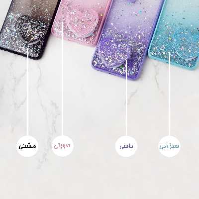 کاور لیمیا مدل فانتزی لنزدار پشت شیشه ای طرح اکلیلی و ستاره ای مناسب برای گوشی موبایل سامسونگ Galaxy A12/M12/A12 Nacho به همراه پاپ سوکت 