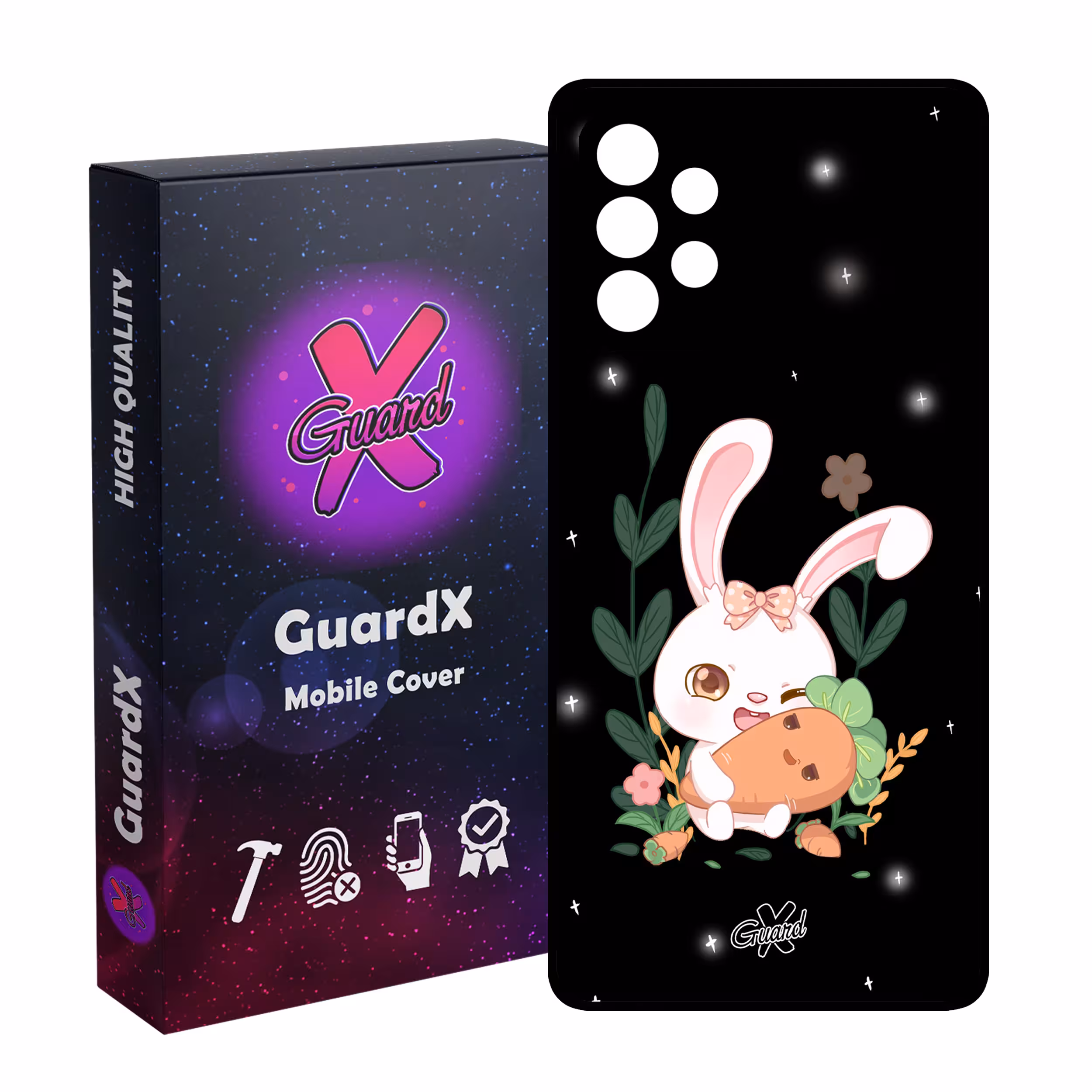 کاور گارد ایکس طرح خرگوش مدل Glass10309 مناسب برای گوشی موبایل سامسونگ Galaxy A32 4G
