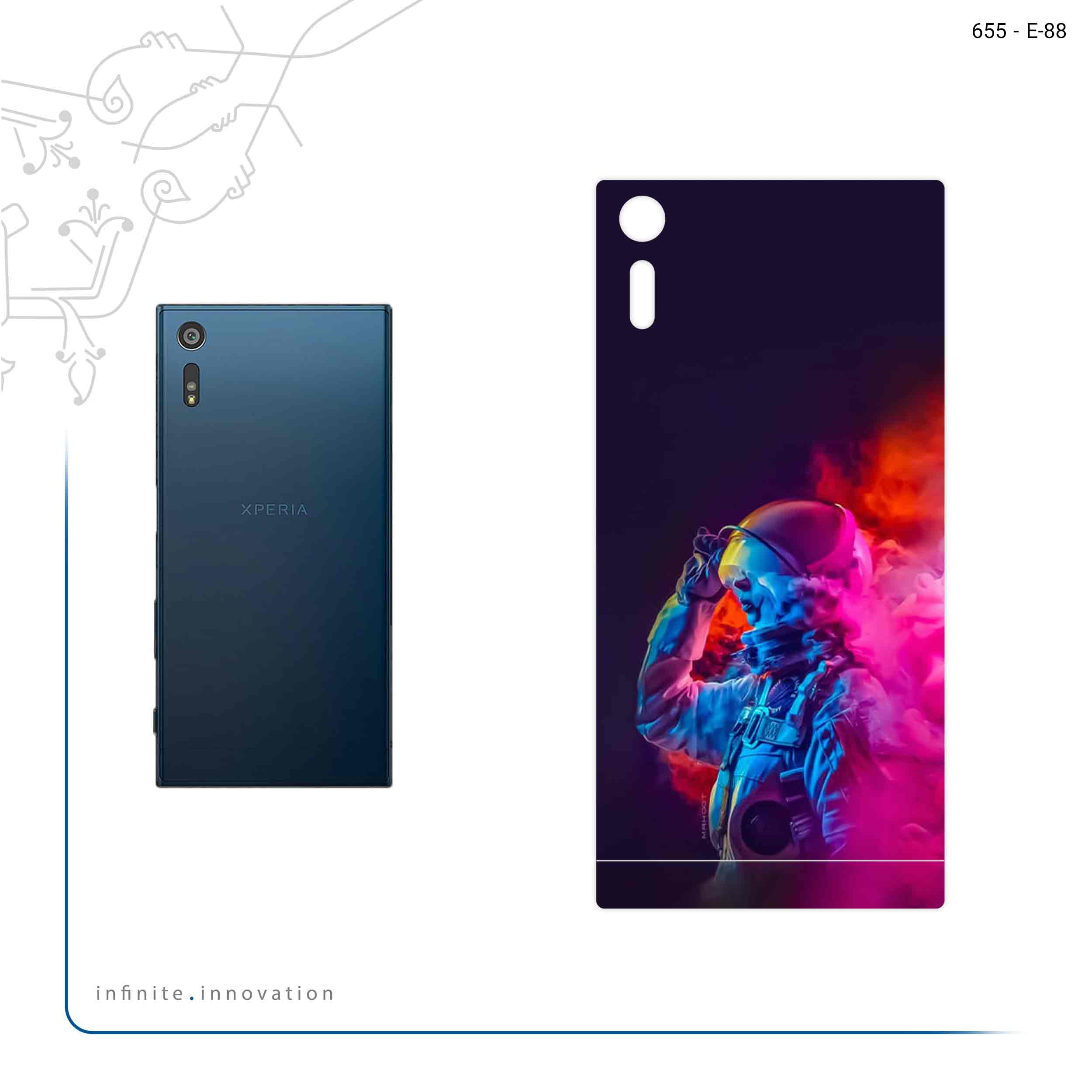 برچسب پوششی ماهوت مدل Smoke Rainbow Digital Art 1 مناسب برای گوشی موبایل سونی Xperia XZ