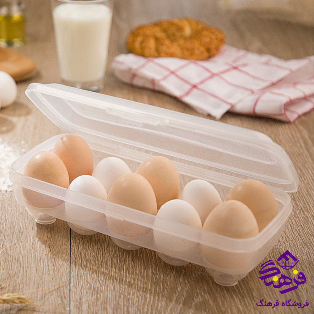 جا تخم مرغ درب دار 10 عددی لیمون