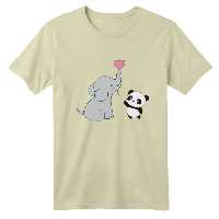 تی شرت آستین کوتاه بچگانه مدل فیل کد 10 رنگ کرم