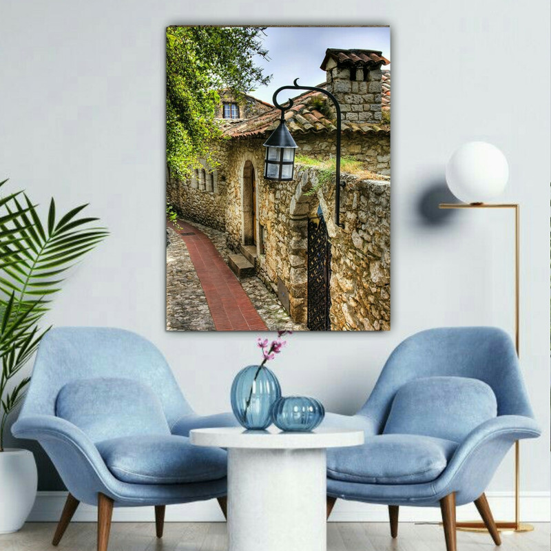 تابلو شاسی مدل خانه های سنگی کد AR8745 | دنیای قاب