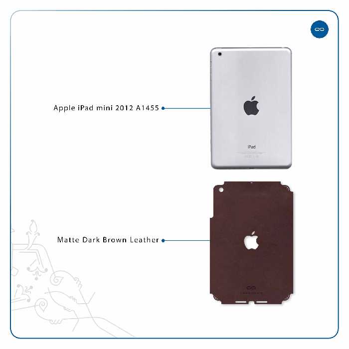 برچسب پوششی ماهوت مدل Matte-Dark-Brown-Leather مناسب برای تبلت اپل iPad mini 2012 A1455
