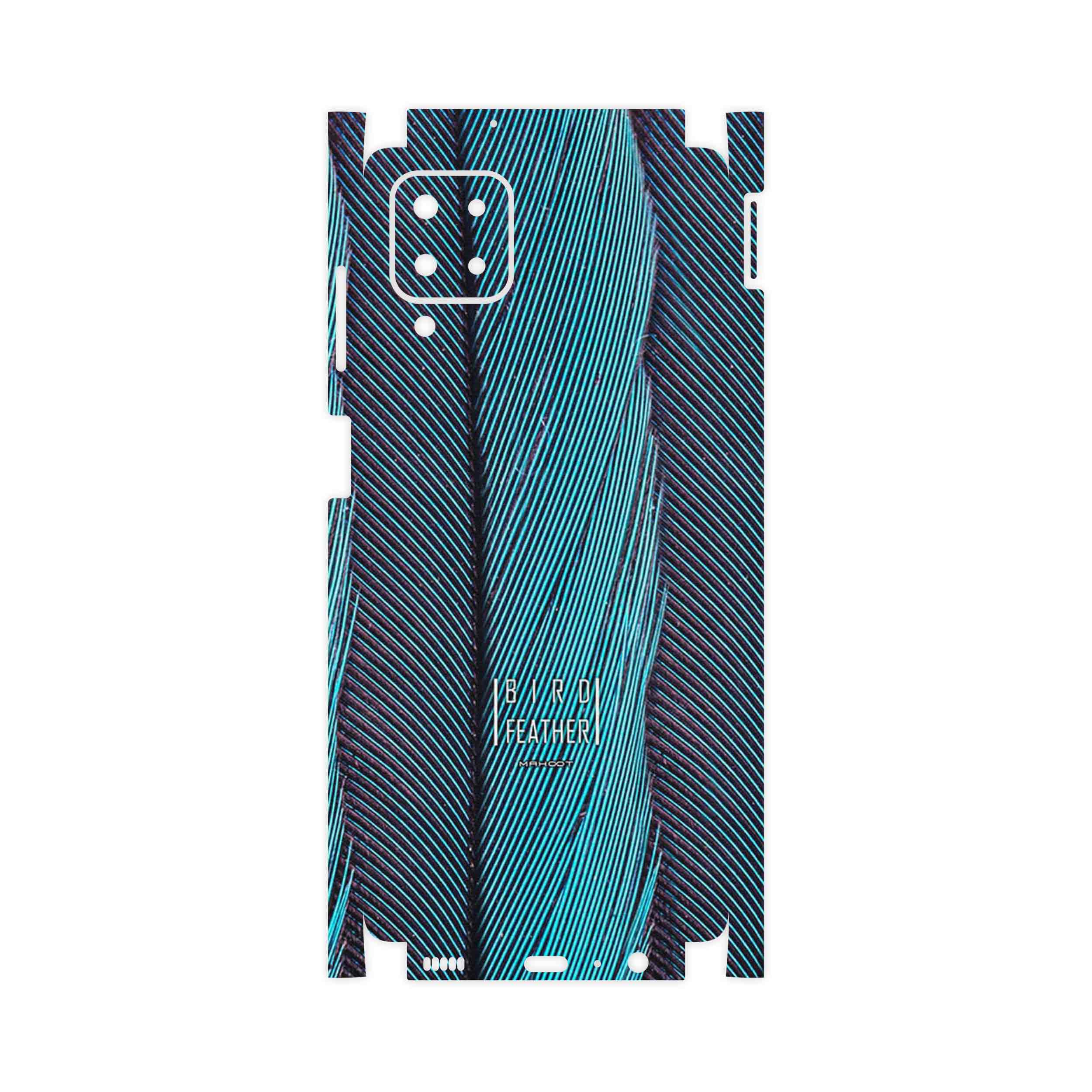 برچسب پوششی ماهوت مدل Turquoise feathers-FullSkin مناسب برای گوشی موبایل سامسونگ Galaxy M12