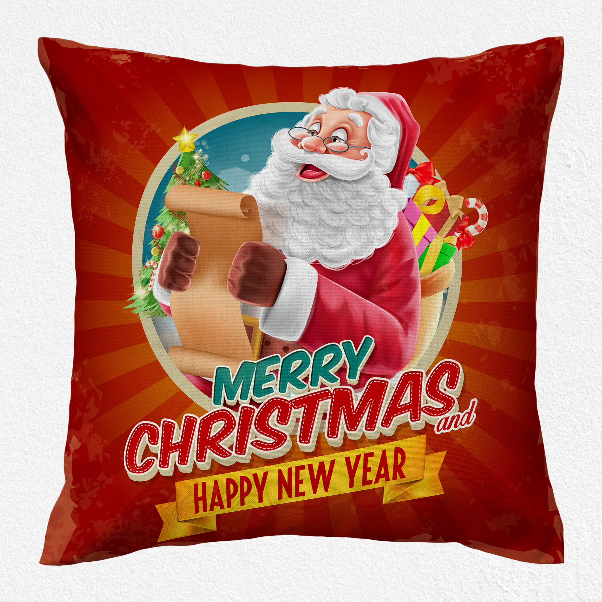 کاور کوسن مدل کریسمس دورو طرح دار کد 10160