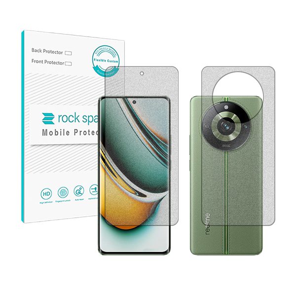 گلس صفحه نمایش و پشت گوشی ریلمی 11 Pro مدل نانو هیدروژل گیمینگ برند راک اسپیس کد SS