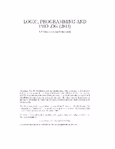 خرید و دانلود نسخه کامل کتاب Logic, Programming and Prolog